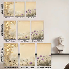 2D flat 1pc Wildflower Meadow Bliss serene botanical wall art for living room bedroom farmhouse decor gallery wrapped canvas prints modern minimalist aesthetic