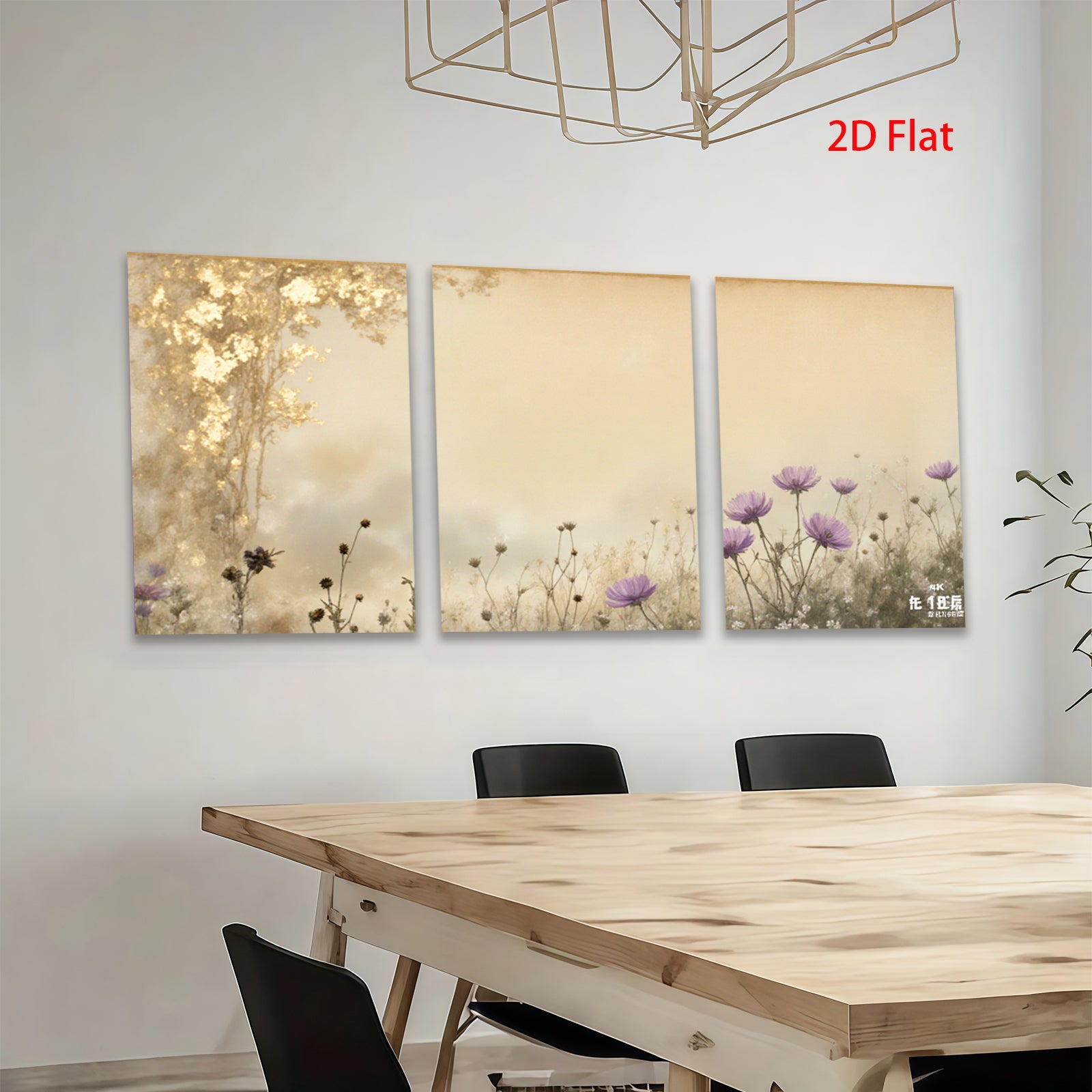 2D flat 1pc Wildflower Meadow Bliss serene botanical wall art for living room bedroom farmhouse decor gallery wrapped canvas prints modern minimalist aesthetic