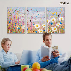 2D flat 1pc Wildflower Meadow Bliss vibrant floral painting for living room bedroom home decor farmhouse wall art modern canvas prints