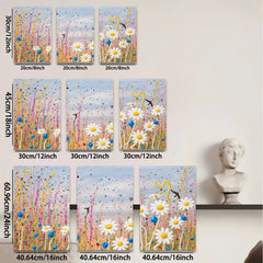 2D flat 1pc Wildflower Meadow Bliss vibrant floral painting for living room bedroom home decor farmhouse wall art modern canvas prints