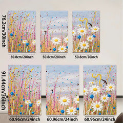 2D flat 1pc Wildflower Meadow Bliss vibrant floral painting for living room bedroom home decor farmhouse wall art modern canvas prints