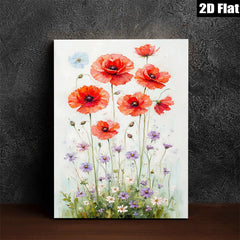 2D flat 1pc Wildflower Meadow Blooming Floral Art Wall Decor for Living Room Bedroom Bathroom Farmhouse Style Canvas Prints Modern Home Decorations