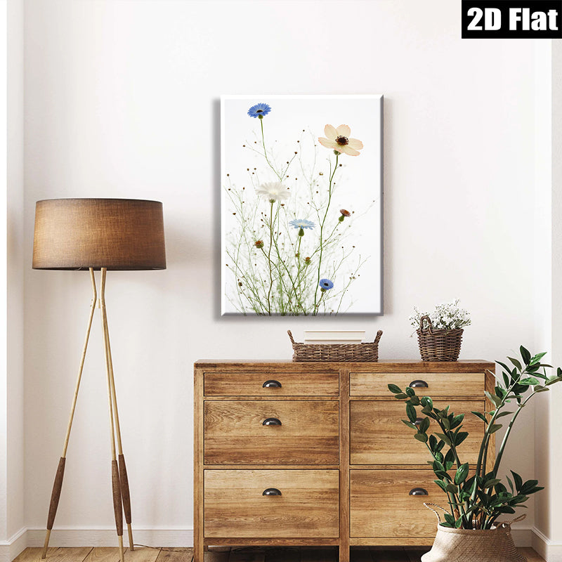 2D flat 1pc Wildflower Meadow Blooms Botanical Wall Art Prints Farmhouse Decor Living Room Bedroom Gallery Wrapped Canvas Prints Modern Minimalist Art