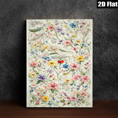 2D flat 1pc Wildflower Meadow Botanical Wall Art Prints for Living Room Bedroom Home Decor Farmhouse Style Canvas Prints Modern Artwork