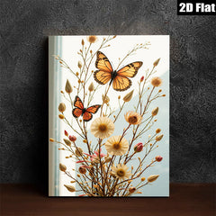 2D flat 1pc Wildflower Meadow Butterfly Pastoral Farmhouse Wall Art for Living Room Bedroom Gallery Wrapped Canvas Print Modern Home Decor Rustic Chic