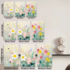 2D flat 1pc Wildflower Meadow Painting Modern Farmhouse Wall Art for Living Room Bedroom Decor Botanical Prints Canvas Artwork Cozy Home Accents