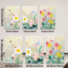 2D flat 1pc Wildflower Meadow Painting Modern Farmhouse Wall Art for Living Room Bedroom Decor Botanical Prints Canvas Artwork Cozy Home Accents