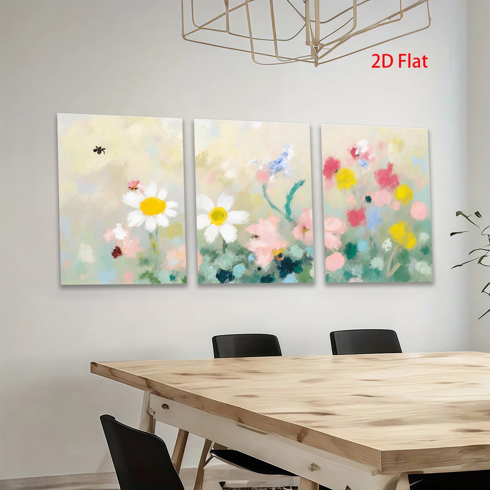 2D flat 1pc Wildflower Meadow Painting Modern Farmhouse Wall Art for Living Room Bedroom Decor Botanical Prints Canvas Artwork Cozy Home Accents