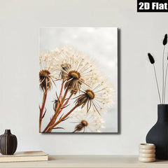 2D flat 1pc Wildflower Seed Heads Botanical Farmhouse Wall Art Decor for Living Room Bedroom Gallery Wrapped Canvas Prints Modern Minimalist Aesthetic Home Decorations