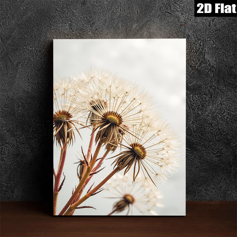 2D flat 1pc Wildflower Seed Heads Botanical Farmhouse Wall Art Decor for Living Room Bedroom Gallery Wrapped Canvas Prints Modern Minimalist Aesthetic Home Decorations