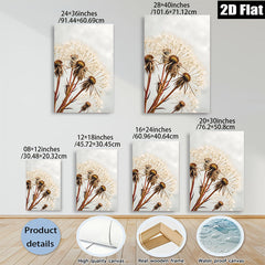 2D flat 1pc Wildflower Seed Heads Botanical Farmhouse Wall Art Decor for Living Room Bedroom Gallery Wrapped Canvas Prints Modern Minimalist Aesthetic Home Decorations