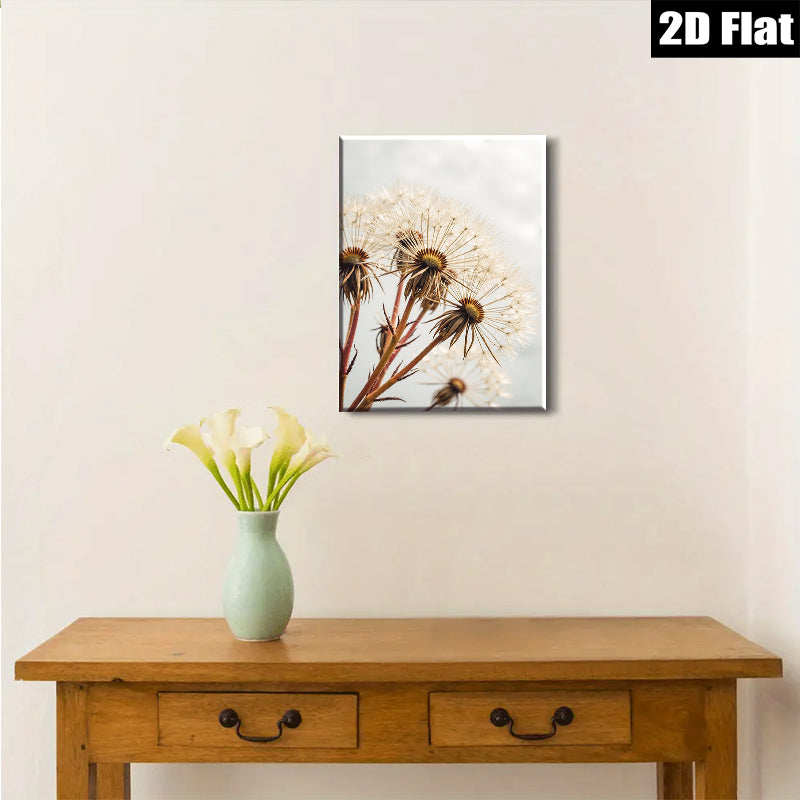 2D flat 1pc Wildflower Seed Heads Botanical Farmhouse Wall Art Decor for Living Room Bedroom Gallery Wrapped Canvas Prints Modern Minimalist Aesthetic Home Decorations