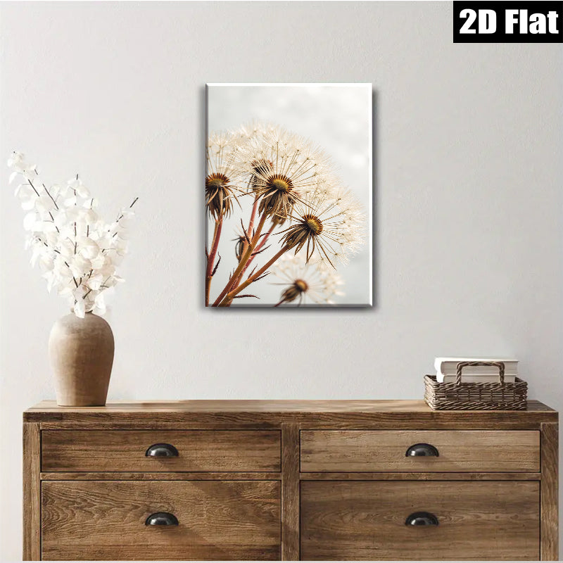 2D flat 1pc Wildflower Seed Heads Botanical Farmhouse Wall Art Decor for Living Room Bedroom Gallery Wrapped Canvas Prints Modern Minimalist Aesthetic Home Decorations