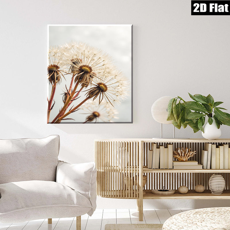 2D flat 1pc Wildflower Seed Heads Botanical Farmhouse Wall Art Decor for Living Room Bedroom Gallery Wrapped Canvas Prints Modern Minimalist Aesthetic Home Decorations
