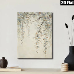 2D flat 1pc Willow Branch Painting Modern Farmhouse Wall Art for Living Room Bedroom Home Decor Gallery Wrapped Canvas Prints Teal Gray Neutral Tones