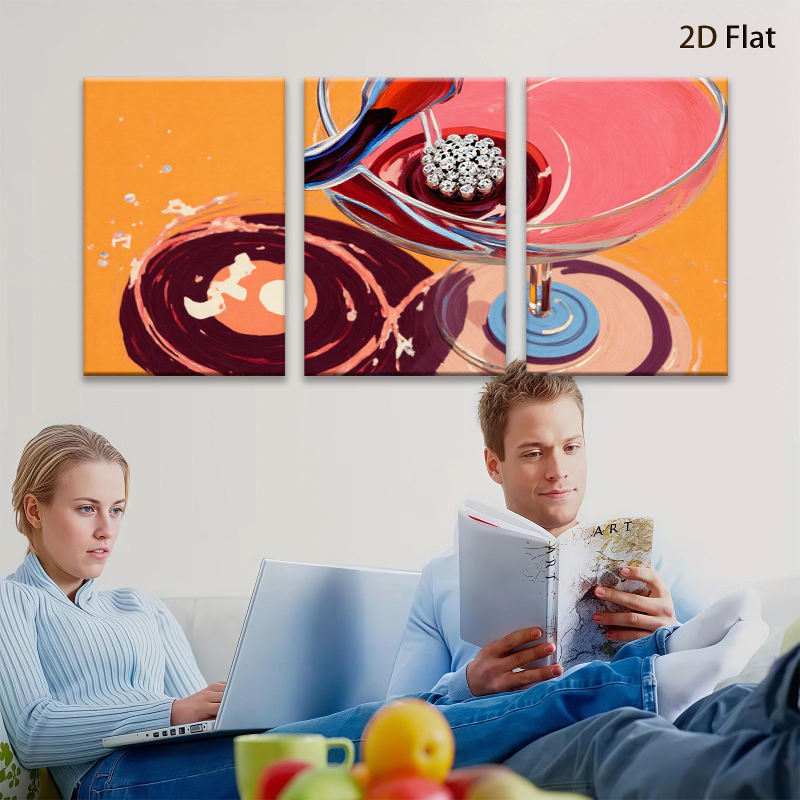 2D flat 1pc Wine Pouring Abstract Canvas Art Living Room Bedroom Wall Decor Modern Farmhouse Style Gallery Wrapped Ready to Hang