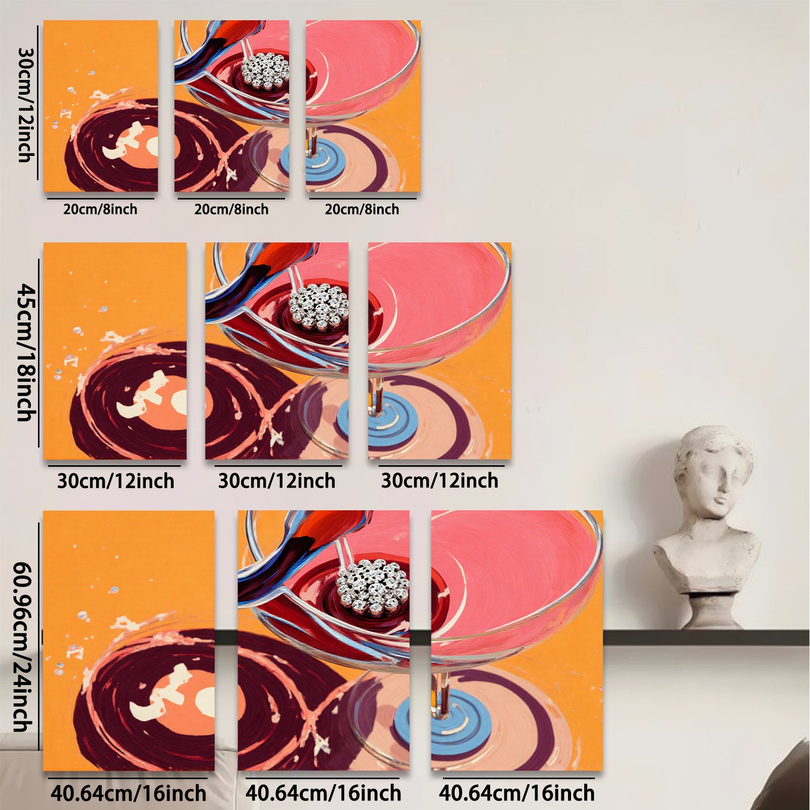 2D flat 1pc Wine Pouring Abstract Canvas Art Living Room Bedroom Wall Decor Modern Farmhouse Style Gallery Wrapped Ready to Hang