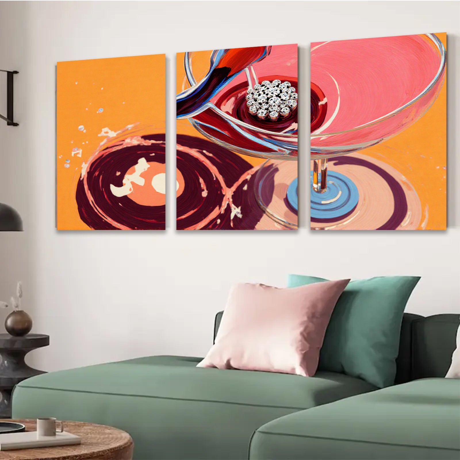 2D flat 1pc Wine Pouring Abstract Canvas Art Living Room Bedroom Wall Decor Modern Farmhouse Style Gallery Wrapped Ready to Hang