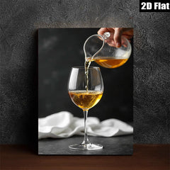 2D flat 1pc Wine Pouring Still Life Kitchen Dining Room Wall Decor Modern Farmhouse Living Room Gallery Wrapped Canvas Prints for Home