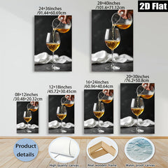 2D flat 1pc Wine Pouring Still Life Kitchen Dining Room Wall Decor Modern Farmhouse Living Room Gallery Wrapped Canvas Prints for Home