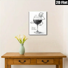 2D flat 1pc Wine glass chats on phone modern wall art for living room bedroom decor farmhouse style canvas prints cozy home gifts
