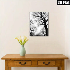 2D flat 1pc Winter Bare Tree Branches Silhouettes Cozy Farmhouse Wall Decor Living Room Bedroom Canvas Prints Modern Gallery Wrapped Art Coastal Aesthetic