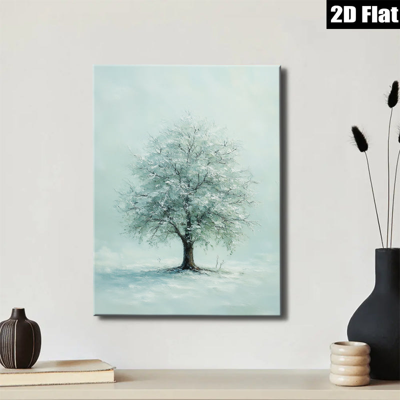 2D flat 1pc Winter Bare Tree Landscape Wall Art Canvas Prints for Living Room Bedroom Home Decor farmhouse style modern minimalist gallery wrapped timeless cozy statement piece