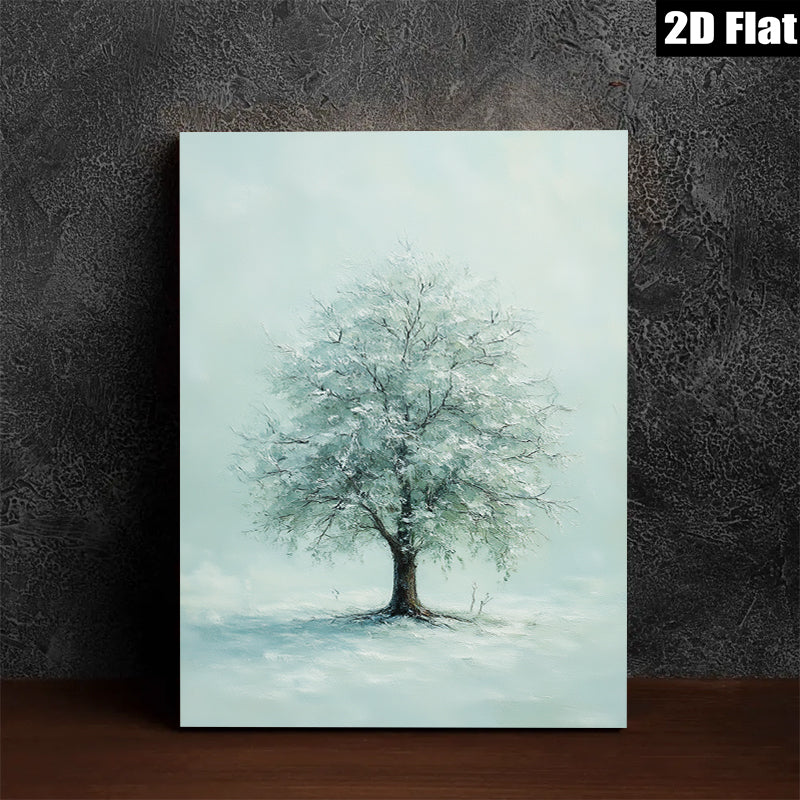 2D flat 1pc Winter Bare Tree Landscape Wall Art Canvas Prints for Living Room Bedroom Home Decor farmhouse style modern minimalist gallery wrapped timeless cozy statement piece