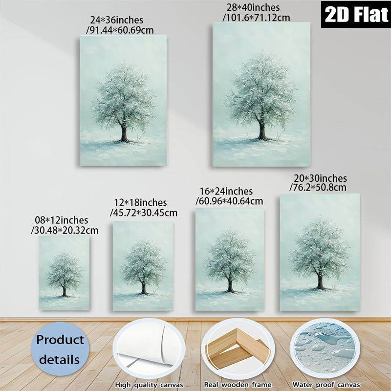 2D flat 1pc Winter Bare Tree Landscape Wall Art Canvas Prints for Living Room Bedroom Home Decor farmhouse style modern minimalist gallery wrapped timeless cozy statement piece