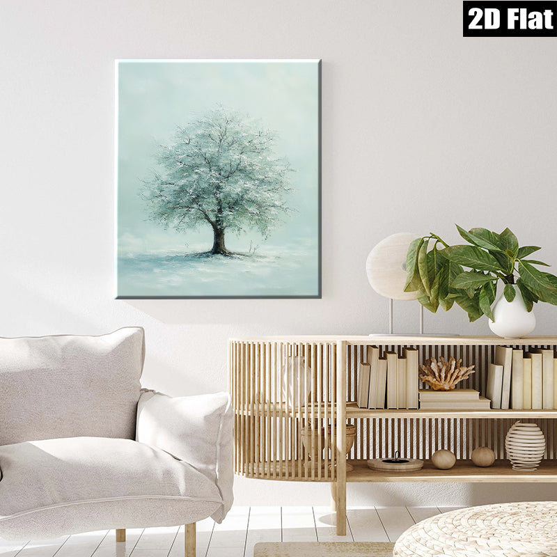 2D flat 1pc Winter Bare Tree Landscape Wall Art Canvas Prints for Living Room Bedroom Home Decor farmhouse style modern minimalist gallery wrapped timeless cozy statement piece