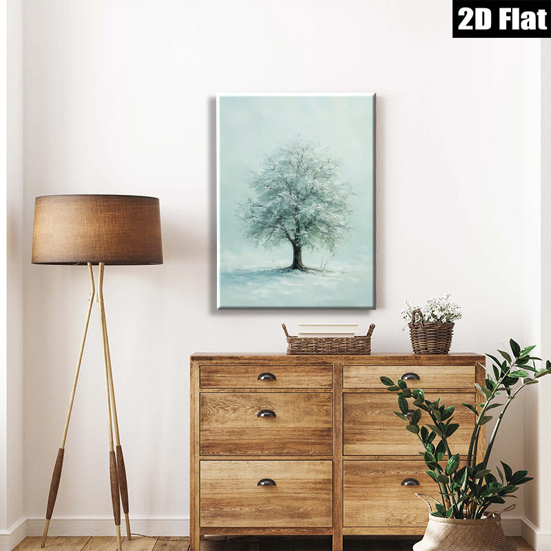 2D flat 1pc Winter Bare Tree Landscape Wall Art Canvas Prints for Living Room Bedroom Home Decor farmhouse style modern minimalist gallery wrapped timeless cozy statement piece