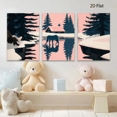 2D flat 1pc Winter Cabin Horse Scene Wall Art Farmhouse Decor Living Room Bedroom Gallery Wrapped Canvas Prints Modern Rustic Home Décor Trending Now