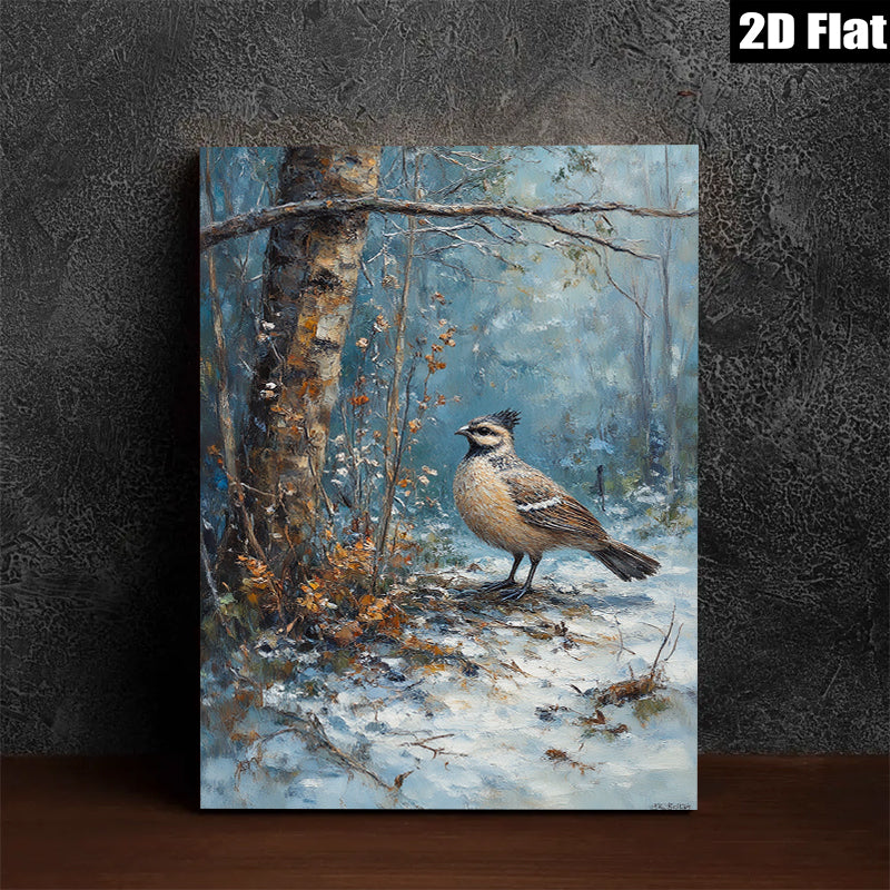 2D flat 1pc Winter Chickadee Snow Scene Wall Art For Living Room Bedroom Farmhouse Decor Cozy Rustic Canvas Prints Modern Home Accents