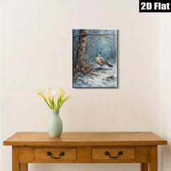 2D flat 1pc Winter Chickadee Snow Scene Wall Art For Living Room Bedroom Farmhouse Decor Cozy Rustic Canvas Prints Modern Home Accents