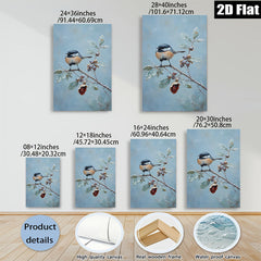 2D flat 1pc Winter Chickadee on Branch Farmhouse Wall Decor Living Room Bedroom Art Prints Canvas Paintings Cozy Rustic Home Decorations