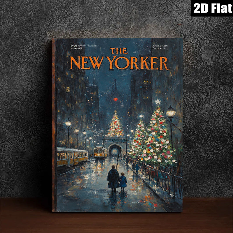 2D flat 1pc Winter City Street Scene cozy living room bedroom wall decor farmhouse style modern art canvas prints