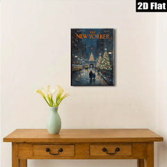 2D flat 1pc Winter City Street Scene cozy living room bedroom wall decor farmhouse style modern art canvas prints