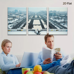 2D flat 1pc Winter Cityscape Aerial View Modern Wall Art For Living Room Bedroom Office Decor Farmhouse Style Gallery Wrapped Canvas Prints Ready To Hang