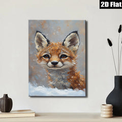 2D flat 1pc Winter Fox Portrait Cozy Farmhouse Wall Art Rustic Lodge Decor Living Room Bedroom Gallery Wrapped Canvas Prints Modern Home Décor