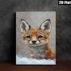 2D flat 1pc Winter Fox Portrait Cozy Farmhouse Wall Art Rustic Lodge Decor Living Room Bedroom Gallery Wrapped Canvas Prints Modern Home Décor