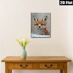 2D flat 1pc Winter Fox Portrait Cozy Farmhouse Wall Art Rustic Lodge Decor Living Room Bedroom Gallery Wrapped Canvas Prints Modern Home Décor