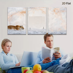 2D flat 1pc Winter Lynx Snowscape Wildlife Art Living Room Bedroom Home Decor Wall Art Prints Canvas Paintings Modern Farmhouse Style
