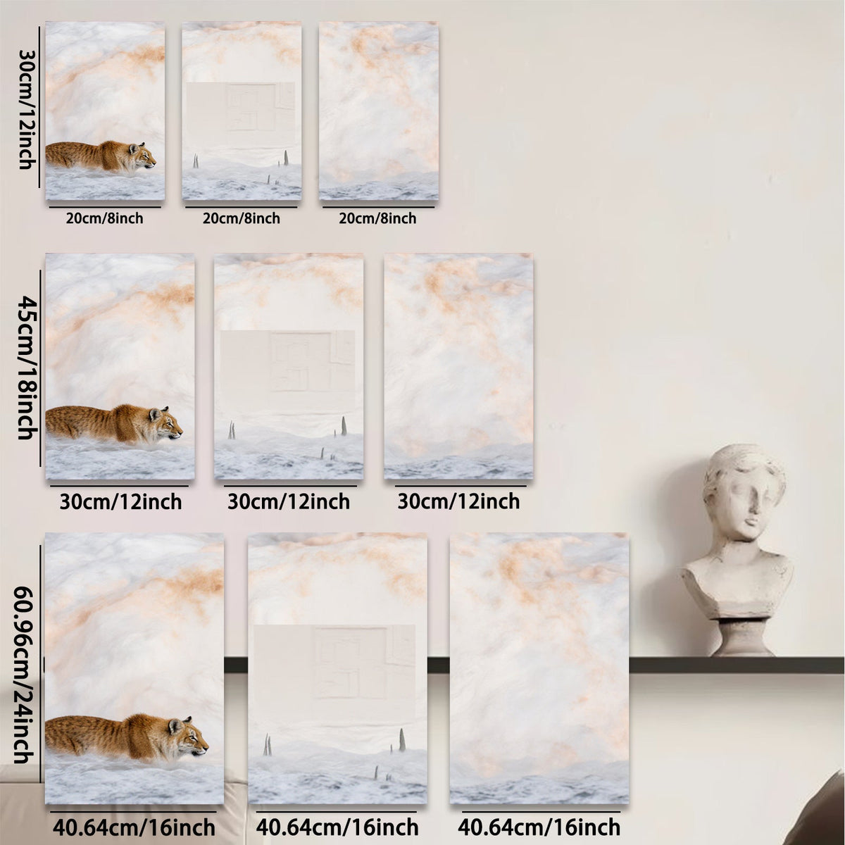 2D flat 1pc Winter Lynx Snowscape Wildlife Art Living Room Bedroom Home Decor Wall Art Prints Canvas Paintings Modern Farmhouse Style