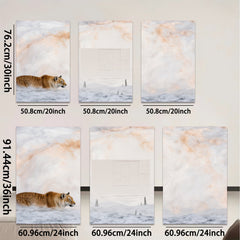2D flat 1pc Winter Lynx Snowscape Wildlife Art Living Room Bedroom Home Decor Wall Art Prints Canvas Paintings Modern Farmhouse Style