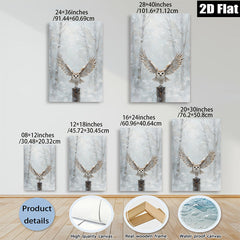 2D flat 1pc Winter Owl Majesty snowy forest scene wall decor for living room bedroom farmhouse style modern gallery wrapped canvas prints