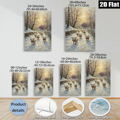 2D flat 1pc Winter Sheep Pastoral Scene Wall Art Farmhouse Decor Living Room Bedroom Canvas Prints Modern Country Style Cozy Home Accent