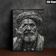 2D flat 1pc Wise Old Man Portrait Wall Art Living Room Bedroom Decor Farmhouse Rustic Gallery Wrapped Canvas Prints Modern Home Décor