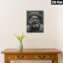 2D flat 1pc Wise Old Man Portrait Wall Art Living Room Bedroom Decor Farmhouse Rustic Gallery Wrapped Canvas Prints Modern Home Décor