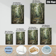 2D flat 1pc Woodland Cabin Path Serene Forest Landscape Wall Decor For Living Room Bedroom Home Office Gallery Wrapped Canvas Prints Modern Farmhouse Rustic Style Cozy Aesthetic