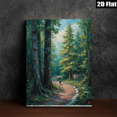2D flat 1pc Woodland Path Scenic Landscape Nature Wall Art for Living Room Bedroom Home Decor Canvas Prints Modern Farmhouse Style